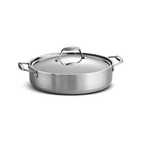 Tramontina Signature 6-Quart Tri-Ply Clad Stainless Steel Braiser with Lid, Induction Ready, Oven-Safe, Dishwasher Safe