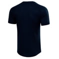 thumbnail image 4 of JUUYY Men's Summer Casual Slim Fit Round Neck Waffle Henry Shirt Solid Color Comfortable Short Sleeve Button Sale T Shirt Blue L, 4 of 4