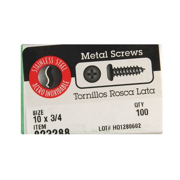 The Fastener Center 10x3/4 Ss Sh Metal Screw 823288