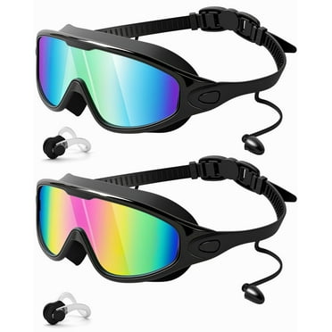 LUXERAD Rantizon Swim Goggles 2 Pack – Wide Anti-Fog UV View for Men, Women & Kids