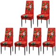 thumbnail image 2 of Dining Room Christmas Chair Covers, Anti-slip Chair Covers 6 PCS, Elastic Super Fit Stretchable Covers, Removable Washable Kitchen Chair Covers Protector for Dining Room, 2 of 8