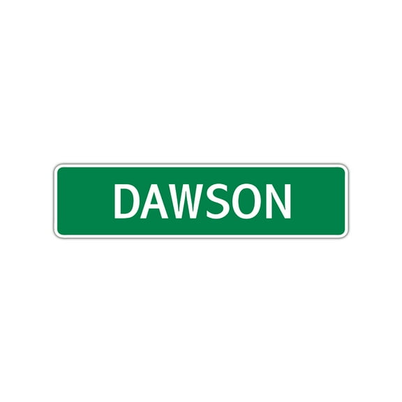 Dawson Boys Children Name Letter Printed Label Wall Plaque Decoration Aluminum Indoor Outdoor Metal Sign 4"x13.5"
