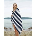 thumbnail image 2 of Navy Blue Grey Striped Beach Towels Oversized Super Absorbent, Farmhouse Stripes Minimalist Lightweight Bath Towel Quick Dry Sets For Bathroom/Pool/Rv Camping/Beach Play/Gym Room/Picnic 35"x70", 2 of 8