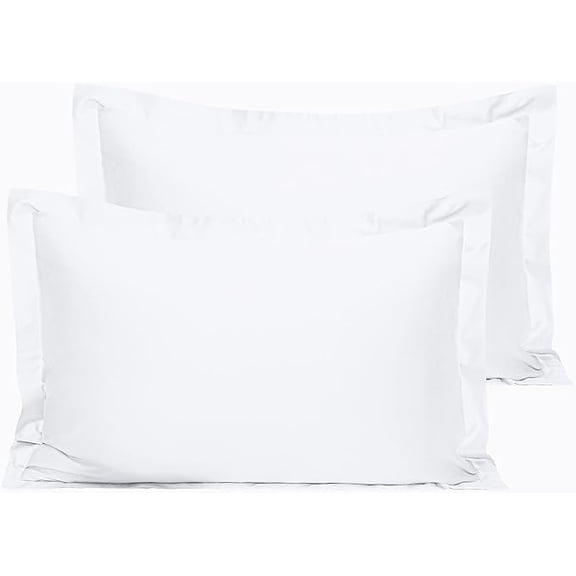 Queen Pillow Shams 500 Thread Count Egyptian Cotton 20x30 Sham Covers, 2 Pack Super Soft and Breathable 20x30 Inches pillow sham White