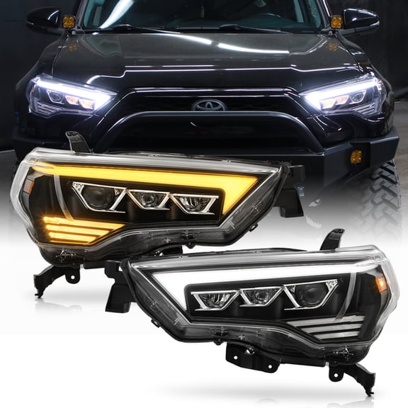 For 2014-2020 Toyota 4Runner Black LED Switchback Projector Headlights Headlamps