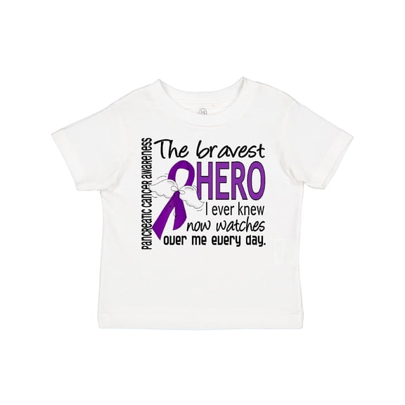 Inktastic Pancreatic Cancer Bravest Hero I Ever Knew 1 Boys or Girls Toddler T-Shirt