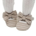 thumbnail image 3 of hirigin Baby Girls Bow Flat Shoes Soft Sole Houndstooth Print Non-slip Newborn Infant Toddler Wedding Dress Walking Shoes, 3 of 4