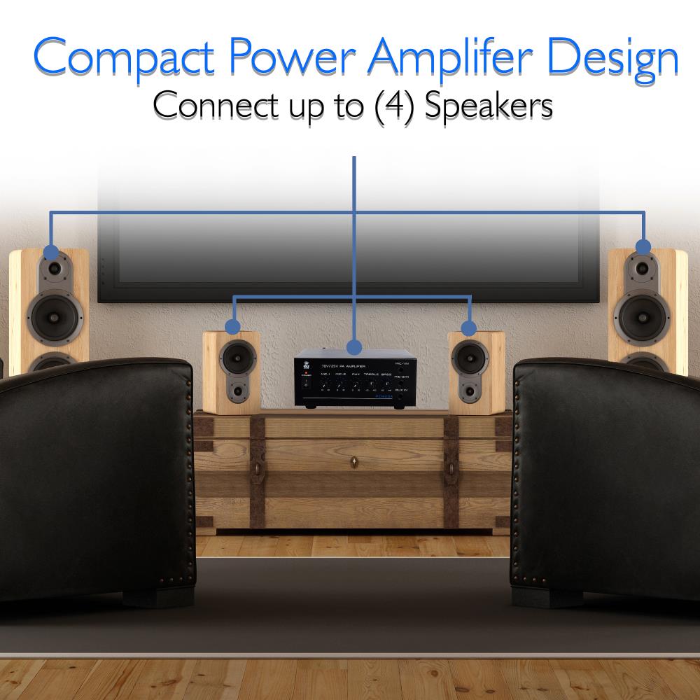 Pyle PCM20A Smart Home Audio Power 40 W Mini Amplifier Receiver Sound System - image 3 of 4
