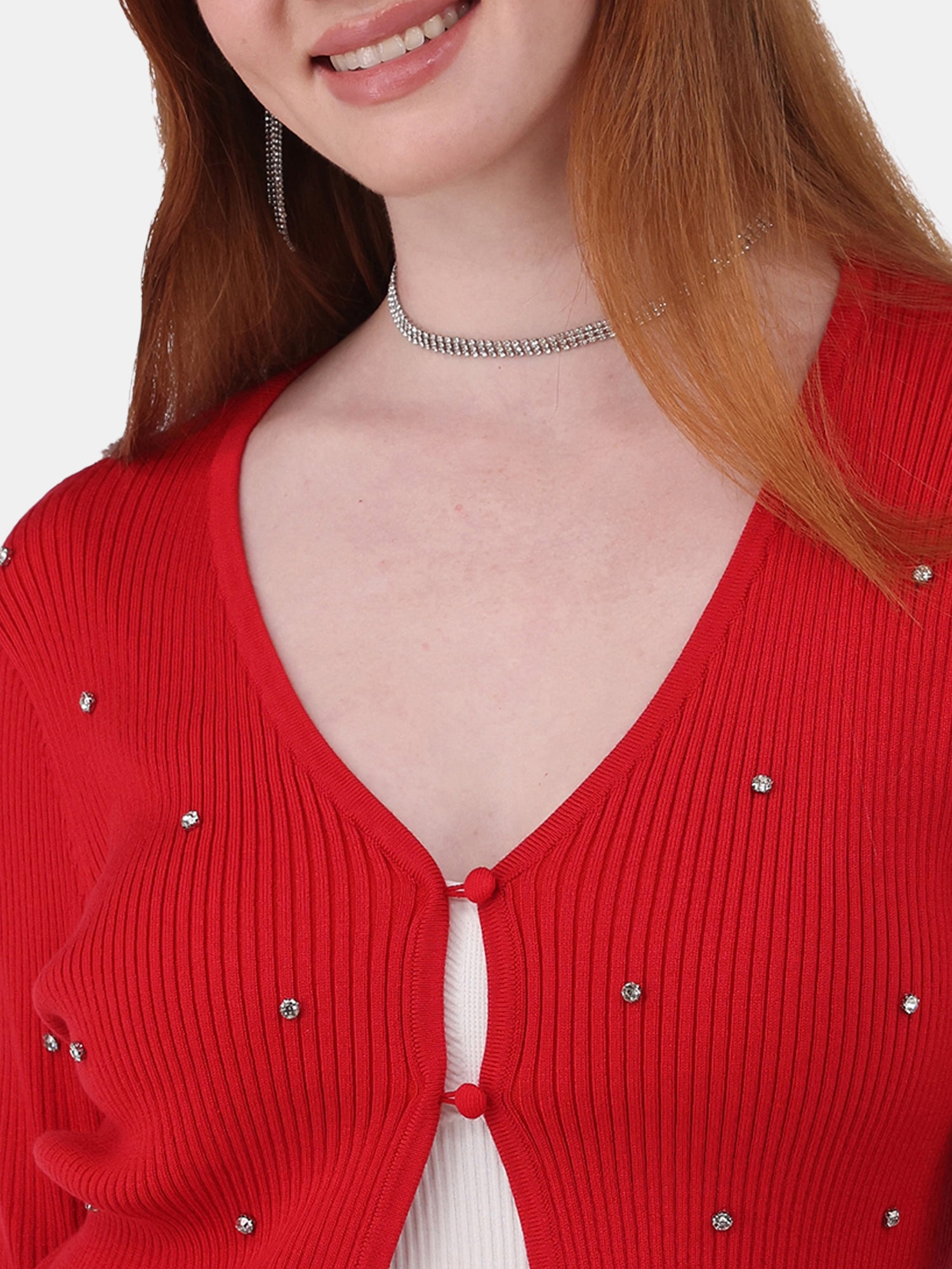 No Boundaries Rhinestone Cardigan, Women's