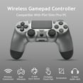 Wireless Controller for P4, Remote Game Joystick Compatible with P-4/P-4 Slim/P-4 Pro/PC, Steel Black