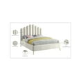 thumbnail image 2 of Meridian Furniture Lily Solid Wood and Tufted Velvet King Bed in Cream, 2 of 7