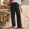thumbnail image 3 of Hngshg Plus Size Wide Leg Pants for Women Loose Casual Drawstring Elastic Waist Classic Palazzo Pants with Pockets Workout Trousers, 3 of 6