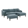 thumbnail image 2 of CoSoTower Contemporary 5pcs Modular Sectional Set One Arm Chairs Armless Chair Ottoman L-Shaped Sectional Mineral Morgan Fabric, 2 of 9
