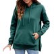 thumbnail image 1 of Sudaderas con capucha sólidas para mujer Sudaderas con capucha laterales con abertura de bolsillo fr Abanopi Verde/Pequeña, 1 of 7