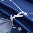 Printed Bamboo Duvet Cover Fitted Sheet Bedding Set, Navy Blue Galaxy