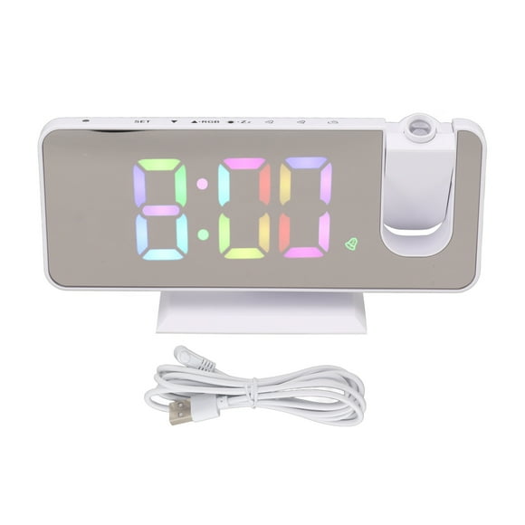 Reloj despertador de proyección, reloj de espejo digital con reloj despertador electrónico Reloj digital Innovación moderna Jadeshay A