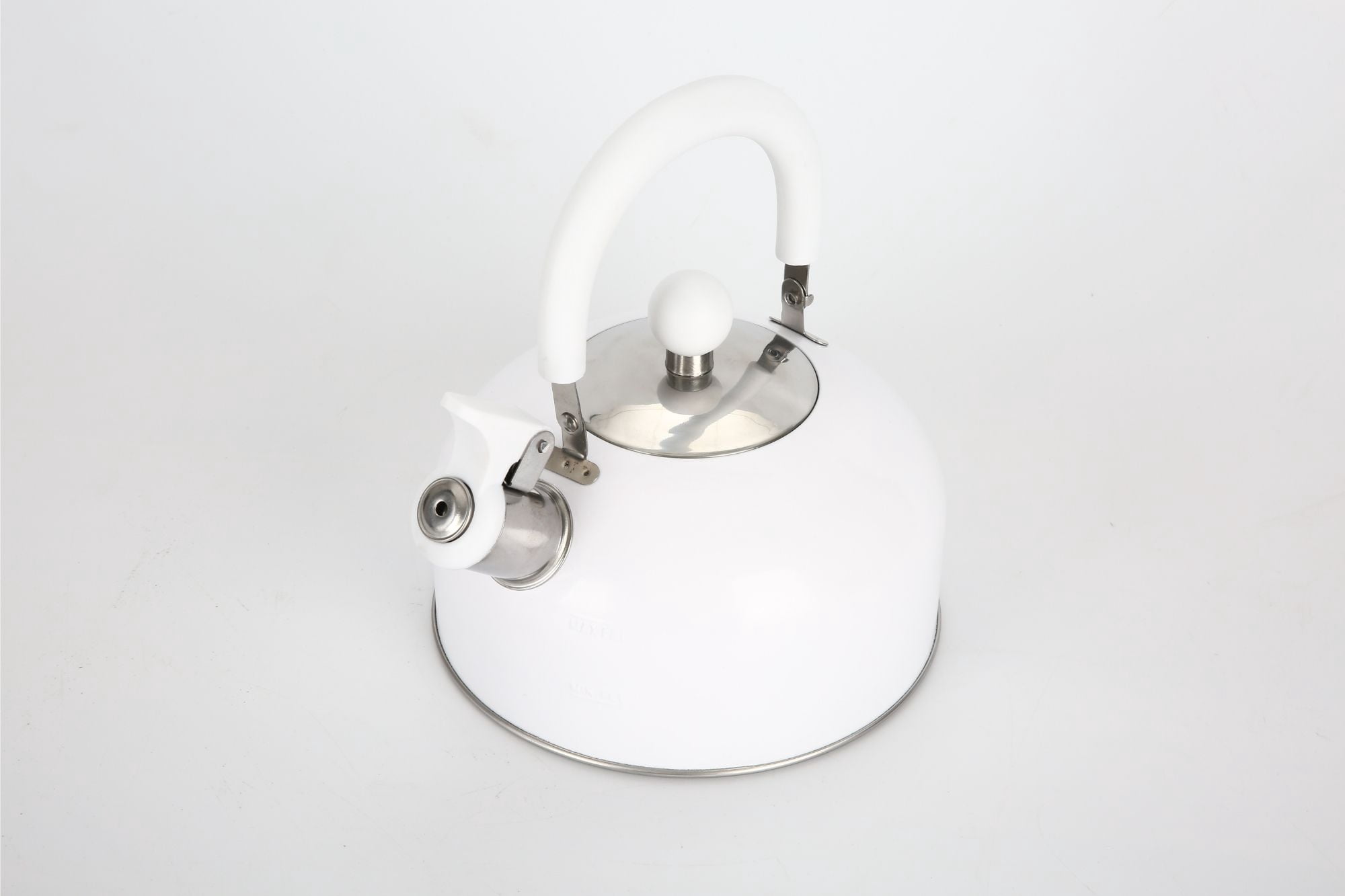 Mainstays 1.8-Liter Stainless Steel Whistling Tea Kettle, White