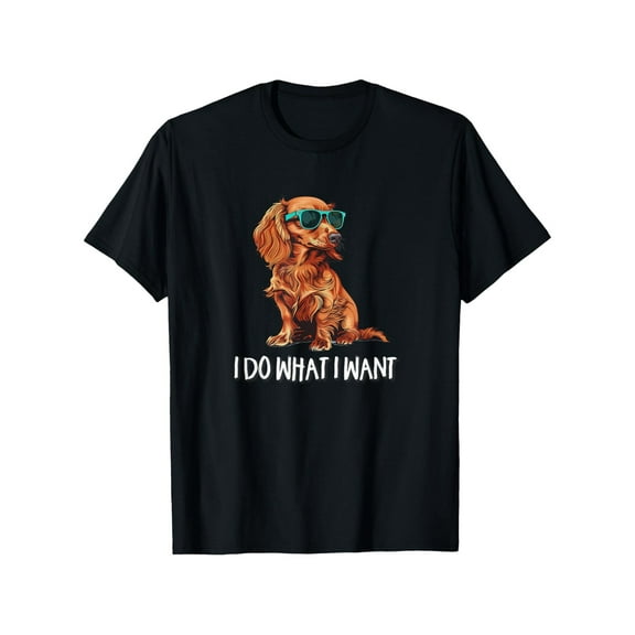 Long Haired Dachshund T-Shirt, Suitable for All Men And Women Outdoor Short-Sleeved T-Shirts in All Seasons, Ready to Wear 100% Cotton, S-XXXL