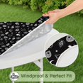 thumbnail image 5 of Black Gothic Skull Cat Pattern Round Fitted Tablecloth with Elastic Edge,Dining Table Cover Waterproof,Outdoor Round Tablecloth for Camping,Dining,Indoor and Outdoor, 5 of 7