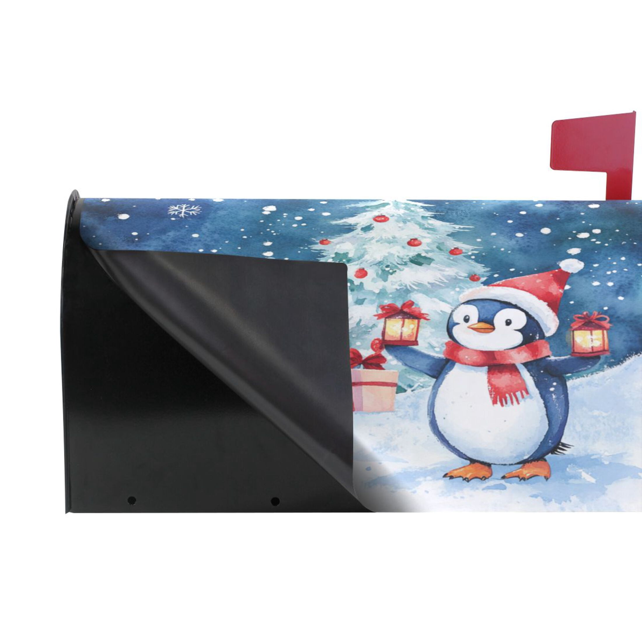 Mailbox Covers Magnetic Large Size 25.4x20.78 in Mailbox Wraps Post for Garden Yard Decor Two Cute Penguins