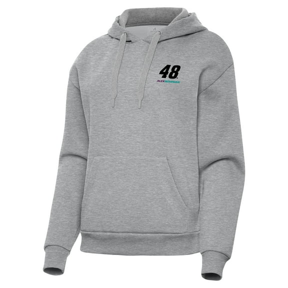 Women's Antigua  Heather Gray Alex Bowman Victory Pullover Hoodie