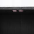 thumbnail image 6 of TREXM Farmhouse Sideboard Cabinet with Storage, Wood Buffet Cabinet with Glass Doors and Adjustable Shelves for Kitchen, Dining Room and Living Room (Black), 6 of 31