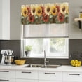 thumbnail image 4 of Summer Sunflowers Curtain Valances for Windows, Kitchen Valance Window Treatments Panel 2 Pack, Vintage Oil Painting Red Yellow Floral Rod Pocket Short Curtains for Bathroom Bedroom 42 x 12 Inch, 4 of 8