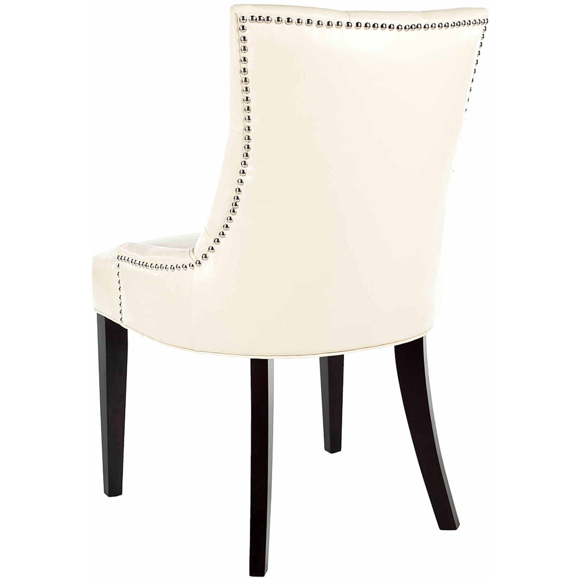 SAFAVIEH Abby 19"H Tufted Side Chair, Flat Cream, Set of 2