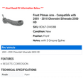 thumbnail image 2 of Front Pitman Arm - Compatible with 2001 - 2010 Chevy Silverado 2500 HD 2002 2003 2004 2005 2006 2007 2008 2009, 2 of 2