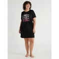 thumbnail image 3 of Joyspun Women’s Short Sleeve Sleep Shirt, Sizes S/M to 2X/3X, 3 of 6