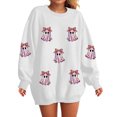 thumbnail image 2 of Duqingm Womens Halloween Sweatshirt Crewneck Cute Ghost Graphic Long Sleeve Fleece Pullover Sweatshits Oversized Fall Outfits,2XL, 2 of 6