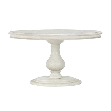 Pemberly Row 54 Round Solid Wood Dining Table in Distressed Warm Gray
