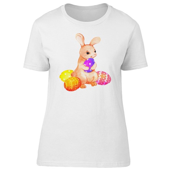 Easter Bunny With Party Eggs Tee Women's -Image by Shutterstock