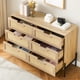 thumbnail image 3 of Cajonera de Ratán Natural, 47.2", 6 Cajones, Estilo Rústico con Patas Metálicas, Organizador Moderno para Closet y Sala, 3 of 7