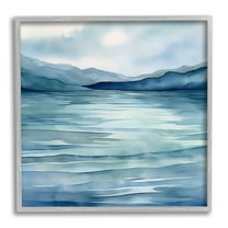 Stupell Industries Endless Waters Landscape Landscape Painting Gray Framed Art Print Wall Art, 24 x 24