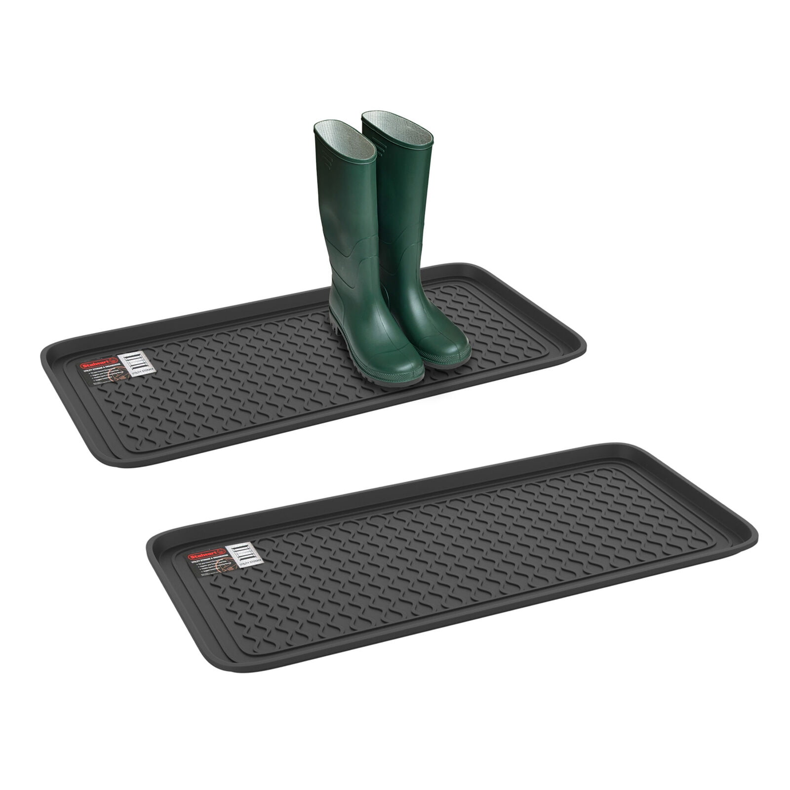 Black Large Polypropylene Outdoor Boot Tray Set of 2