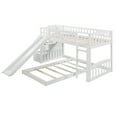 thumbnail image 3 of [US IN STOCK] Stairway Twin over Twin Bunk Bed with Two Drawers and Slide, White(OLD SKU :LP000156AAK), 3 of 9