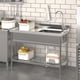 thumbnail image 2 of Fregadero de Cocina de Acero Inoxidable 30x16x30 Pulgadas, Cubeta Simple con Tubos de Agua Caliente y Fría, Para Restaurante o Baño, 2 of 7