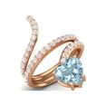 thumbnail image 2 of 7MM Heart Blue Topaz 925 Sterling Silver Rose Vermeil Women Wrap Ring, 2 of 4