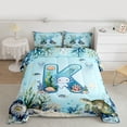 thumbnail image 2 of Feelyou Initial K Teens Full Size Comforter Sets, Sea Turtle Axolotl Bedding Sets, 3pcs, 2 of 8