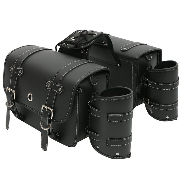 1 par de alforjas universales para motocicleta, bolsa de herramientas para guardar equipaje lateral