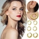 thumbnail image 3 of 3 pares de pendientes geométricos para mujer Pendientes de metal con pedrería Joyas para novias Regalo Joyas minimalistas Pendientes de aro entrelazados dorados para mujer, 3 of 7
