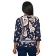 thumbnail image 2 of Alfred Dunner Womens Petite Paisley Border Braid Neck Top, 2 of 6