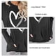 thumbnail image 2 of Camiseta de manga larga con cuello redondo y forro polar con bolsillo, ropa superior transpirable de fibra de poliéster para mujer, 2 of 3