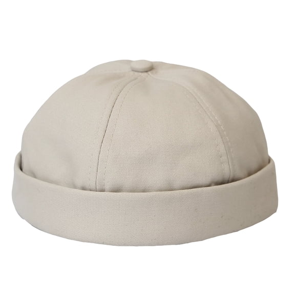 WITHMOONS Watch Cap Beanie Cotton Docker Brimless Harbour Hat VZ50060 (Beige)