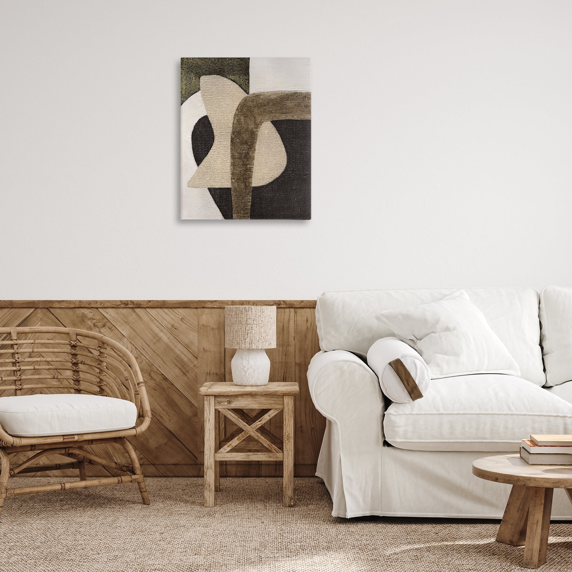 Stupell Industries Boho Modern Shape Pattern Abstract Painting Gallery Wrapped Canvas Art Print Wall Art, 24 x 30