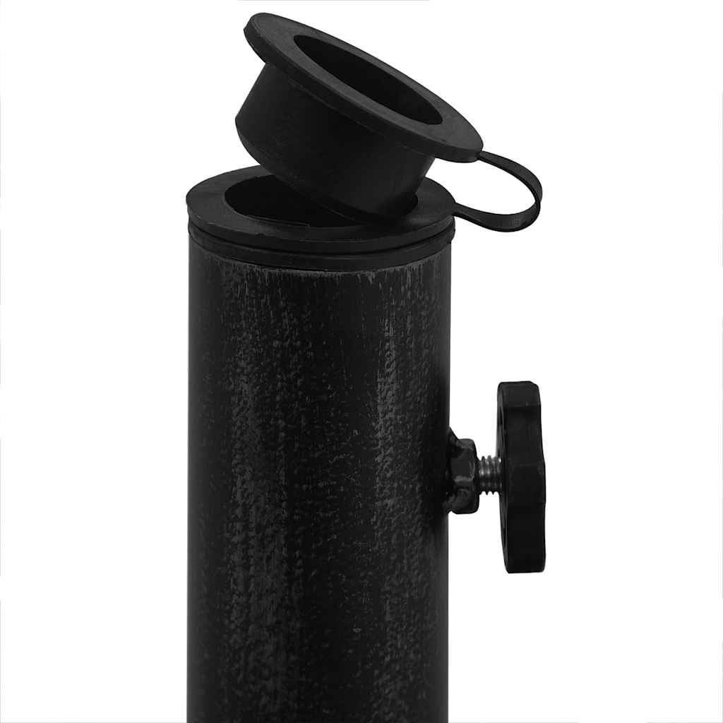 vidaXL 26.8 lb Black Round Cast Iron Patio Umbrella Bases, Adjustable Height