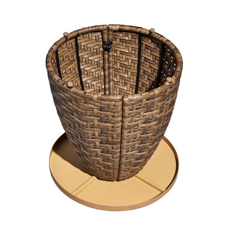 Beautiful by Drew Barrymore Outdoor Wicker Side Table, Brown photo 5
