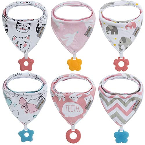 Absorbent and Soft Unisex Baby Bandana Drool Bibs and Teething toys Made with 100% Organic Cotton 