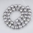 thumbnail image 2 of Electroplate Glass Beads Strands Half Silver Plated Faceted Round Clear 8~8.5x7~8mm Hole: 1mm about 40pcs/strand 11.8 inch, 2 of 2